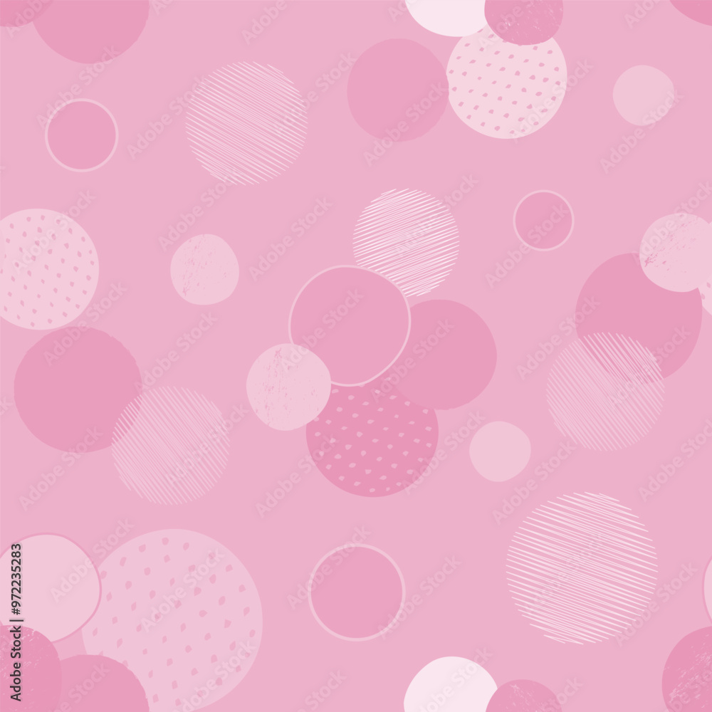 Seamless Pattern with Pink Confetti, Bokeh Geometric Dots Background, Modern Vintage Wallpaper. Seamless Pattern with Pink Confetti, Bokeh Geometric Dots Background, Modern Vintage Wallpaper.
