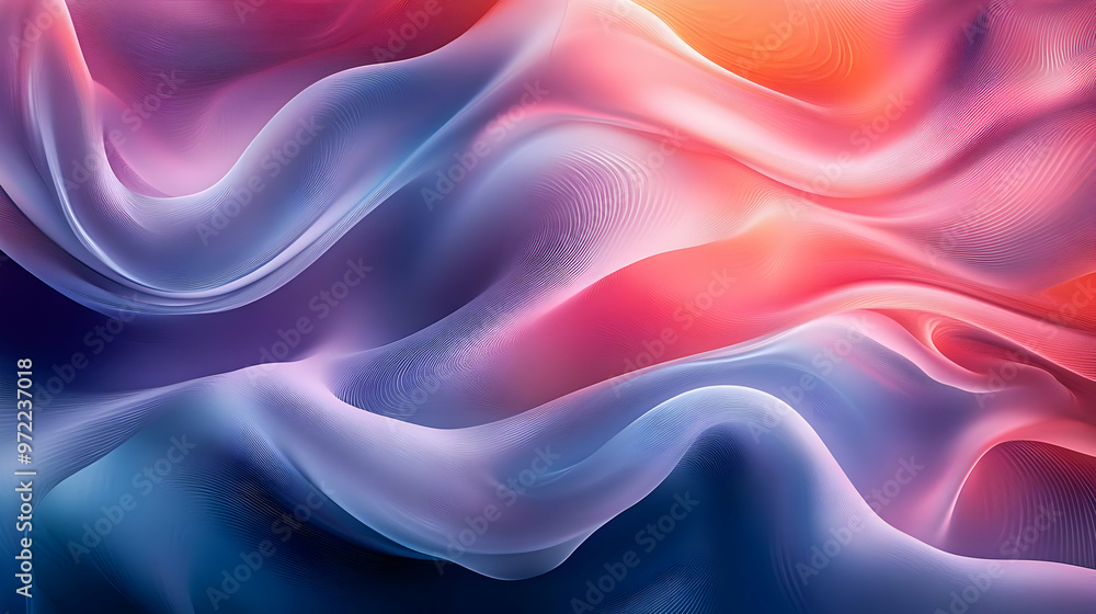 Fototapeta premium Abstract Wavy Background with Pink Blue and Orange Colors