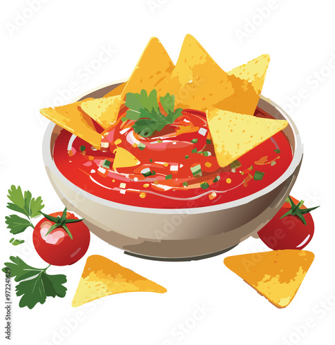 mexican Tomato Salsa dip and nachos