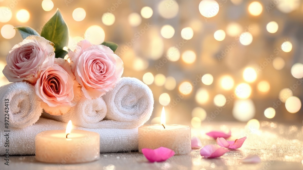Fresh White Towels and Essential Oils Fresh White Towels and Essential Oils