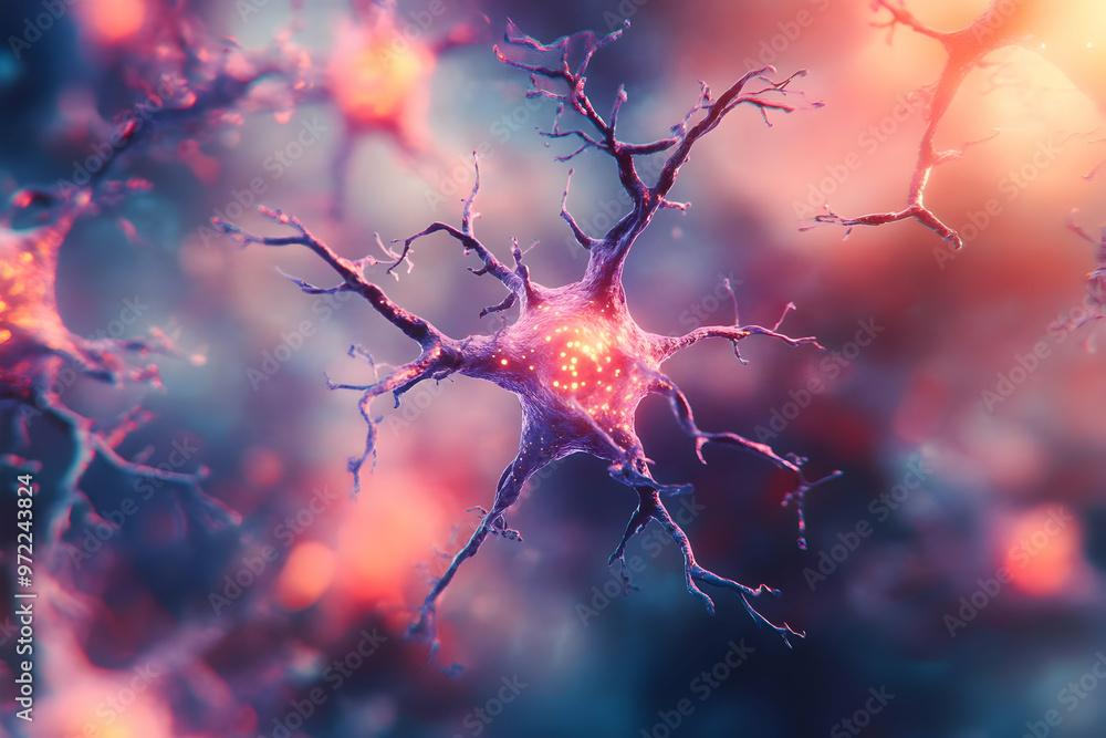 Neuron Cell Microscopic View Brain Health Research Science Background Neuron Cell Microscopic View Brain Health Research Science Background