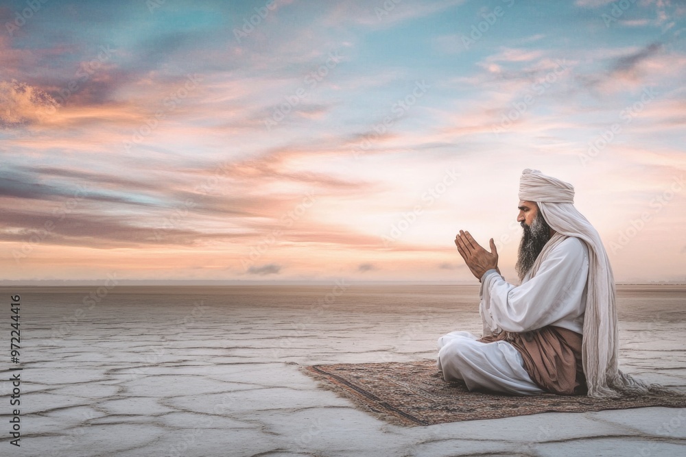 Zarathustra in Desert Reverie: Spiritual Meditation at Sunrise Zarathustra in Desert Reverie: Spiritual Meditation at Sunrise
