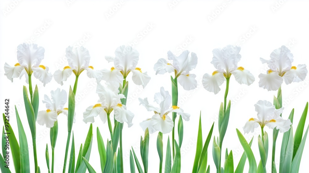 Iris flowers on white background Iris flowers on white background