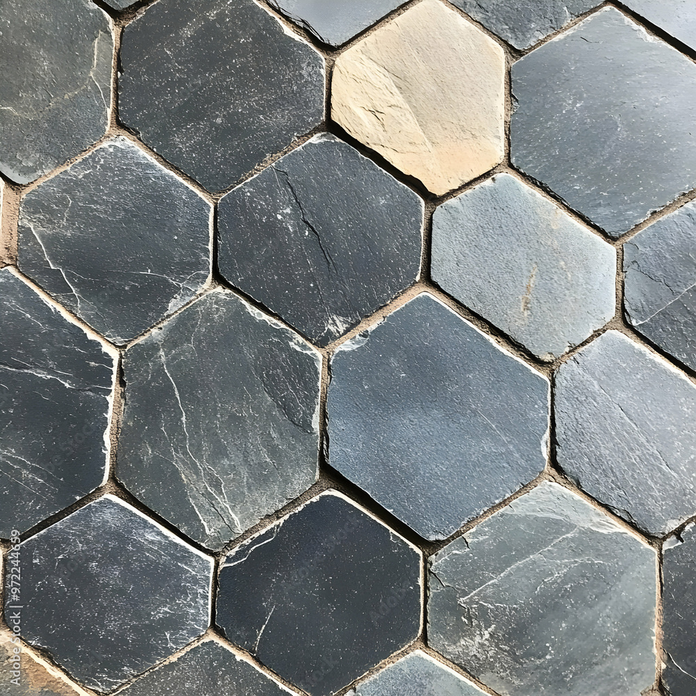 Hexagon Slate Tile Pattern Texture Background Hexagon Slate Tile Pattern Texture Background