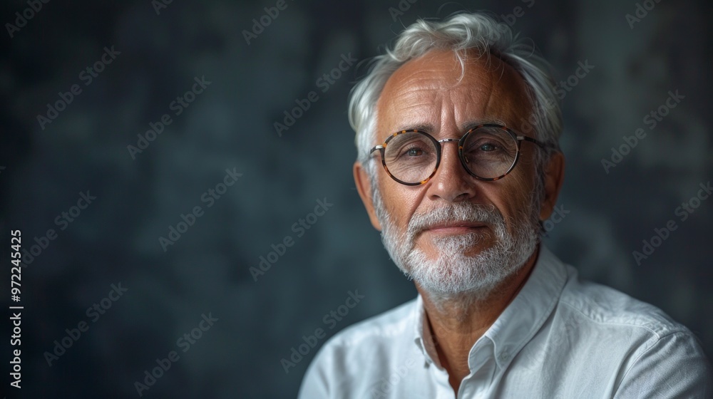 Portrait of a relaxed, self-confident middle-aged man with beard Portrait of a relaxed, self-confident middle-aged man with beard