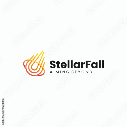 Vector Logo Illustration Stellar Gradient Line Art Style