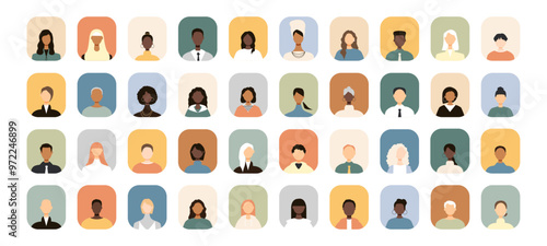 Avatars of different people. Big collection. Modern design.
