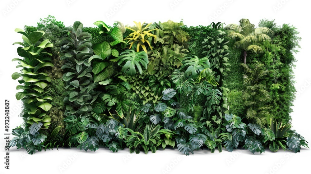Various plant species mounted on a wall Various plant species mounted on a wall