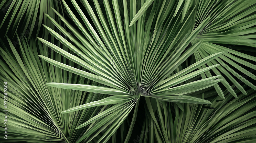 Eleganter Hintergrund mit grünen Palmfächern. Tropisches Luxus-Design. Exotische Blätter auf edlem Fond. Stilvolle Botanik für Mode, Interieur, Werbung Eleganter Hintergrund mit grünen Palmfächern. Tropisches Luxus-Design. Exotische Blätter auf edlem Fond. Stilvolle Botanik für Mode, Interieur, Werbung