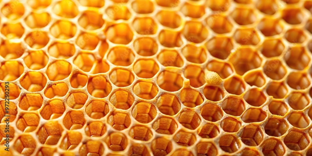 Close up of golden honeycomb with honey background Close up of golden honeycomb with honey background