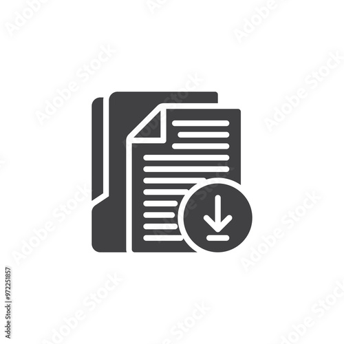 Upload arrow with a document vector icon