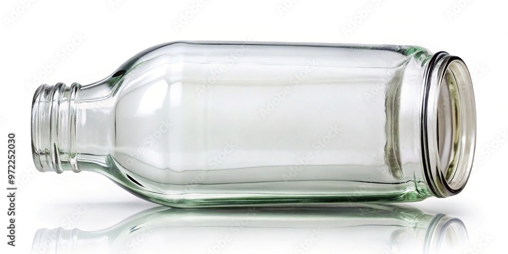 Close up view of the bottom of a glass bottle on a plain white background Close up view of the bottom of a glass bottle on a plain white background