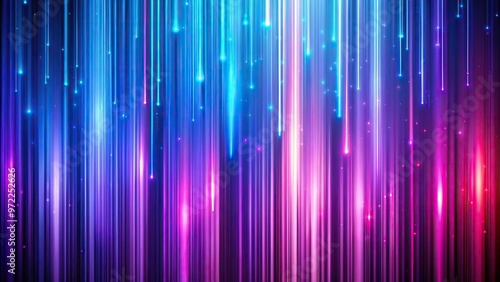 Close-Up Abstract background of glowing vertical light streaks in blue purple and pink colors