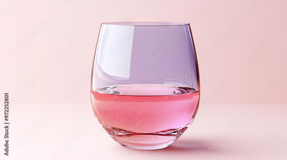 Glass of pink beverage on pink background Glass of pink beverage on pink background