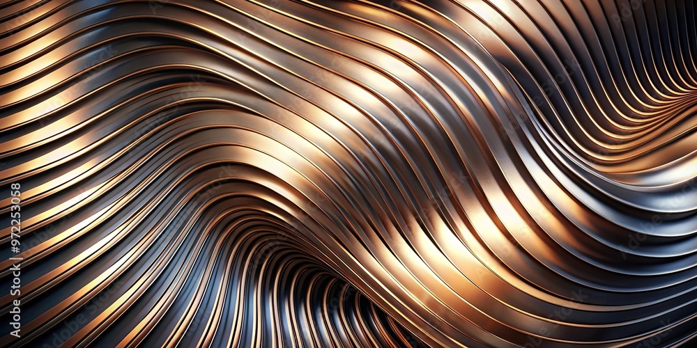 Close-up abstract metallic pattern with curved shapes Close-up abstract metallic pattern with curved shapes