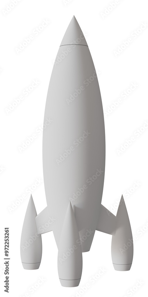 3D white Rocket Toy 3D white Rocket Toy
