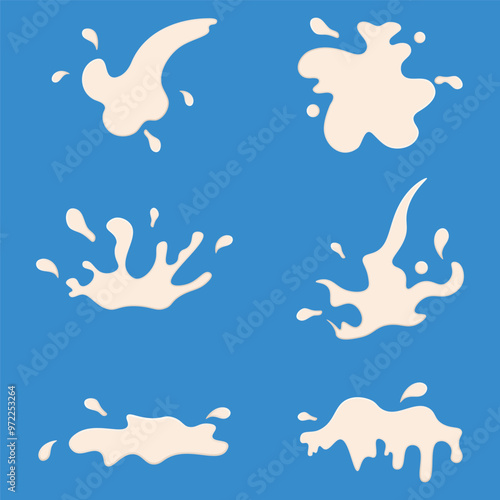 Milk splash collection illustration