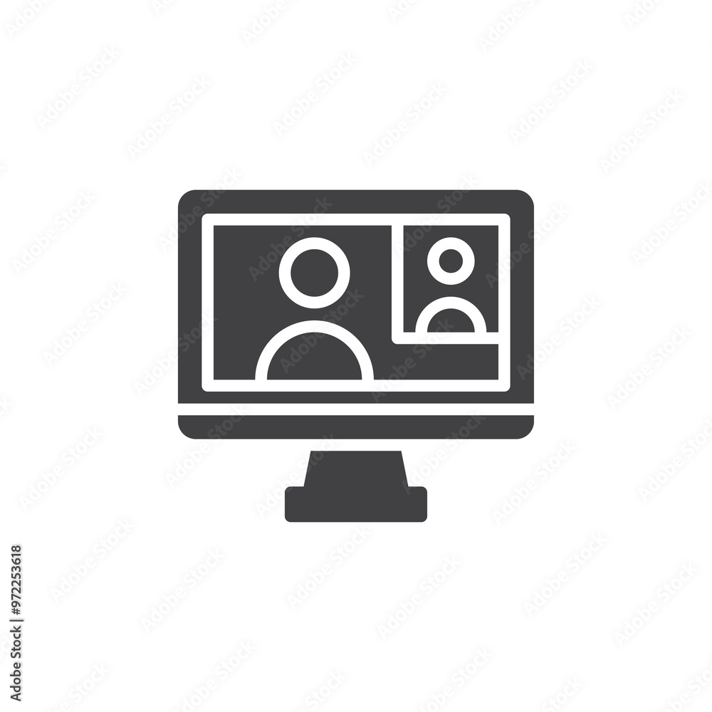 A screen with an avatar vector icon A screen with an avatar vector icon