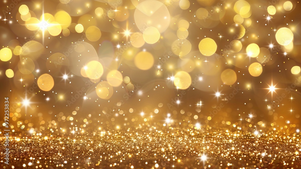 Golden lights with star bokeh background creating a festive and elegant atmosphere for celebrations and special occasions Golden lights with star bokeh background creating a festive and elegant atmosphere for celebrations and special occasions