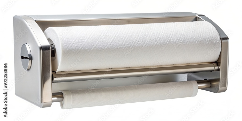 Paper dispenser isolated on a white background with clipping path, hygiene, efficiency, paper towel, touchless, workplace, organization, automatic,paper dispenser, storage Paper dispenser isolated on a white background with clipping path, hygiene, efficiency, paper towel, touchless, workplace, organization, automatic,paper dispenser, storage