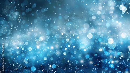 Abstract view of beautiful blue bokeh light effect design with sparkling circles and soft blur background