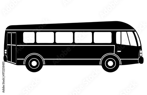 bus black vector icon silhouette