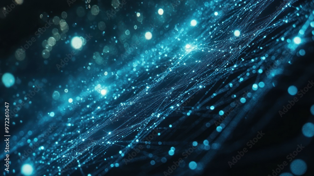 Abstract Network with Glowing Blue Dots Abstract Network with Glowing Blue Dots