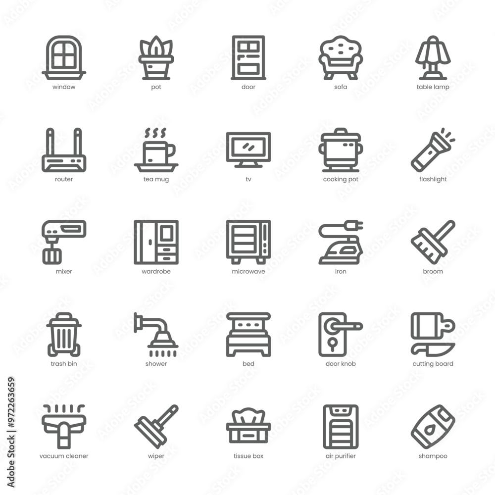 Home appliance icon pack for your website, mobile, presentation, and logo design. Home appliance icon outline design. Vector graphics illustration and editable stroke. Home appliance icon pack for your website, mobile, presentation, and logo design. Home appliance icon outline design. Vector graphics illustration and editable stroke.