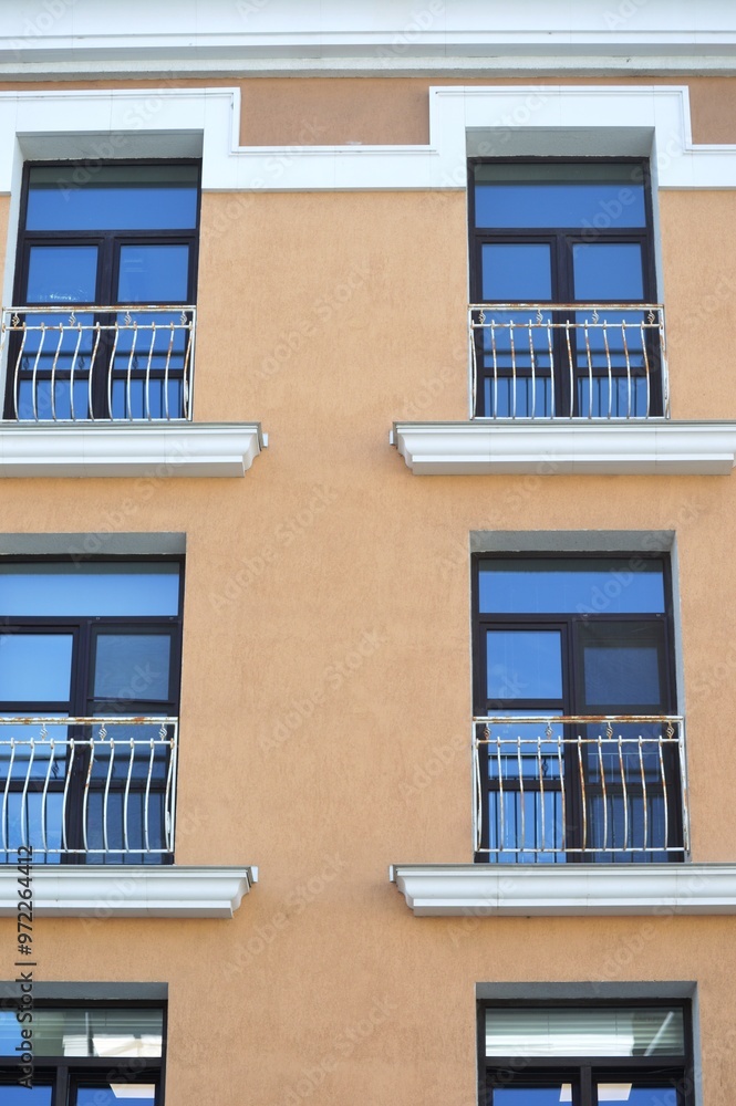Fototapeta premium facade of an building with windows
