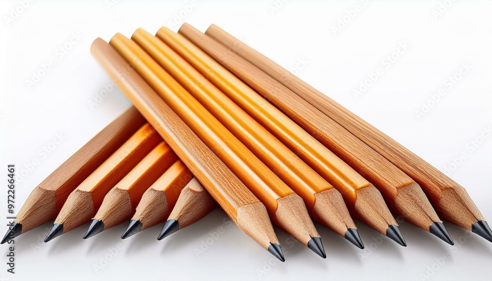 Fototapeta premium Pencil rubber wood white background.