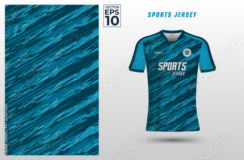 T-shirt sport jersey design template with abstract grunge halftone pattern background. Sport uniform in front view. Tshirt mock up for sport club. Vector Illustration