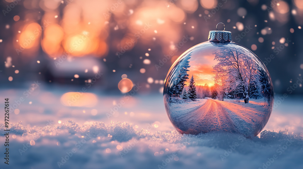 Holiday Reflection: Winter Scene in a Christmas Ornament (christmas-tree) Holiday Reflection: Winter Scene in a Christmas Ornament (christmas-tree)