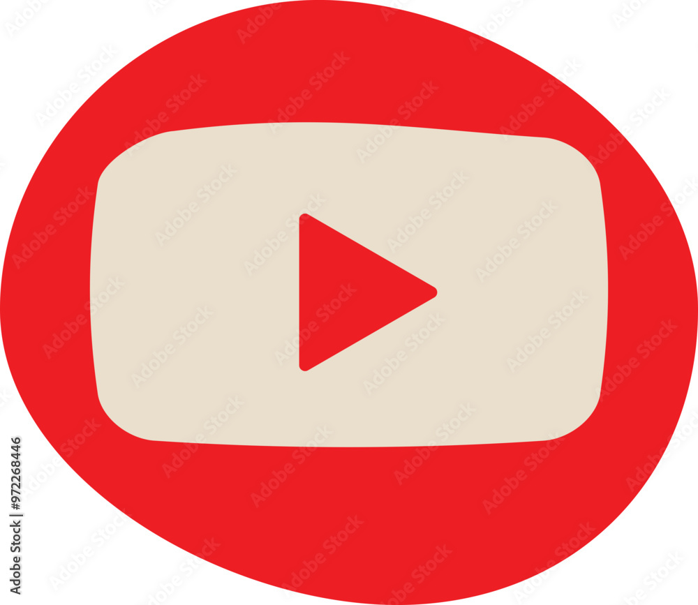 Red YouTube play button, YouTube video and music icon. A triangle within a circle is a media player symbol. Video and audio multimedia reproduction. Isolated vector illustration on white background. Red YouTube play button, YouTube video and music icon. A triangle within a circle is a media player symbol. Video and audio multimedia reproduction. Isolated vector illustration on white background.