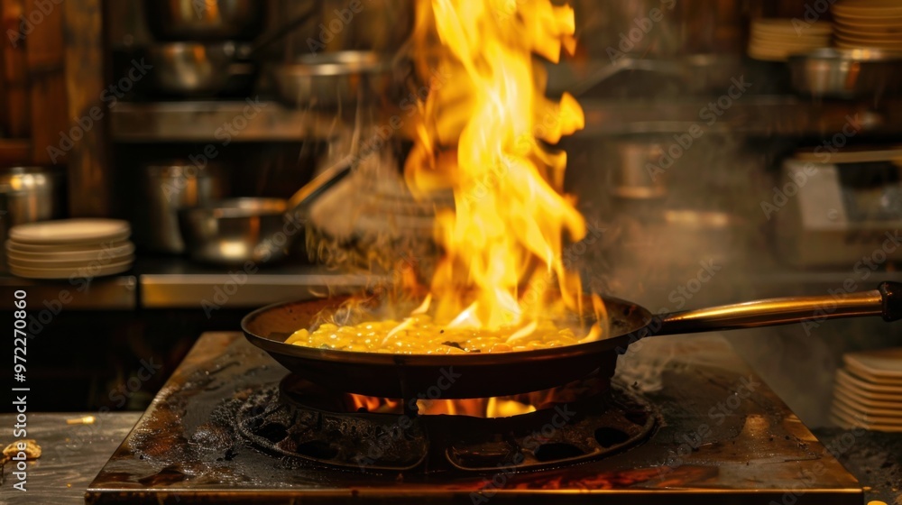 A natural gas burner emits a steady controlled flame to cook food evenly A natural gas burner emits a steady controlled flame to cook food evenly