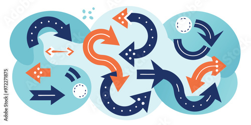 Arrow icon set cartoon and directional symbols design