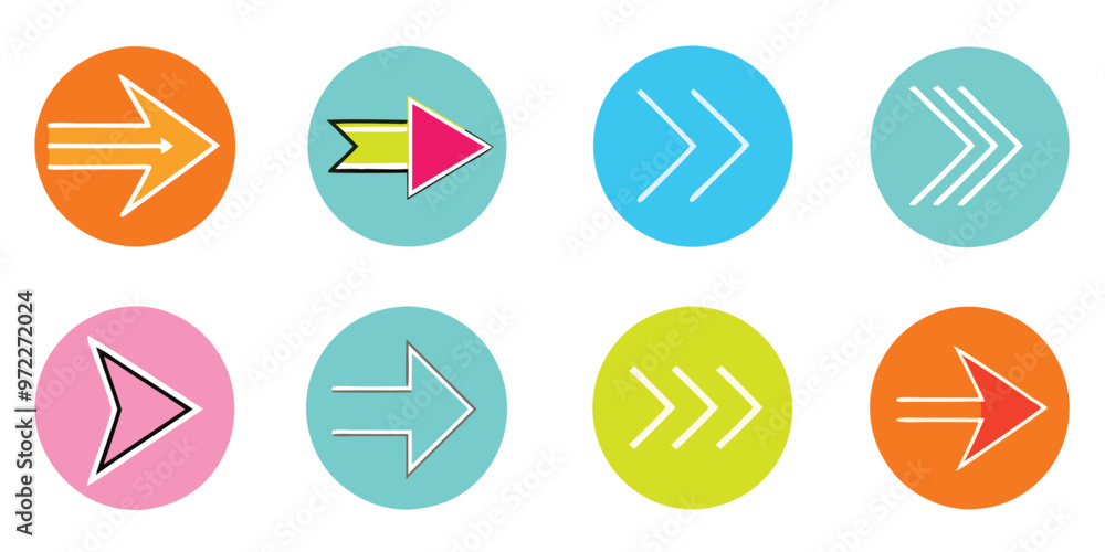 Arrow icon set vector and directional symbols design elements for digital interfaces Arrow icon set vector and directional symbols design elements for digital interfaces