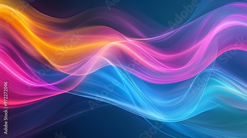 Abstract background with colorful wavy lines.