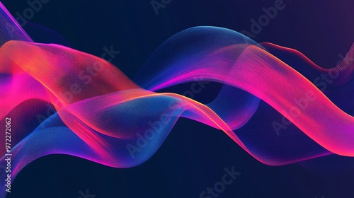 Abstract colorful waves on a dark background.