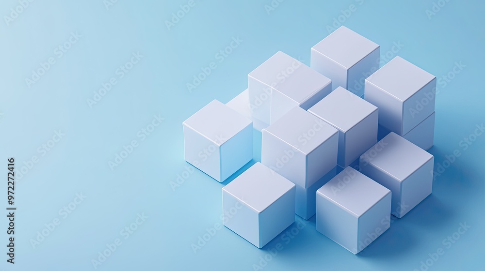 Layered 3D blocks demonstrating a cost structure concept on a clean surface, copy space. Layered 3D blocks demonstrating a cost structure concept on a clean surface, copy space.