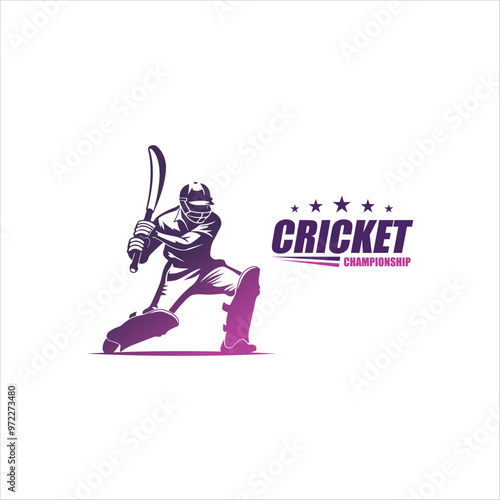 Cricket logo design vector template. suitable for sport game and club