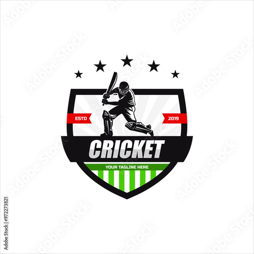 Cricket logo design vector template. suitable for sport game and club