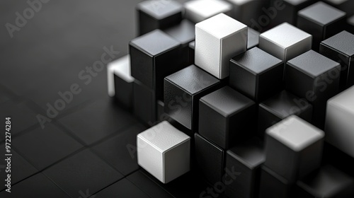 Stacked 3D blocks representing different cost elements in business, with surrounding copy space.