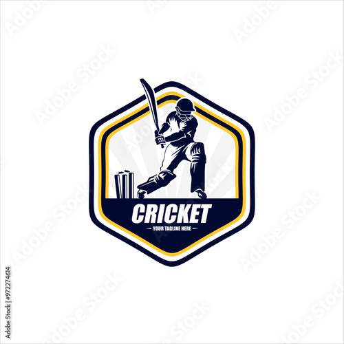 Cricket logo design vector template. suitable for sport game and club