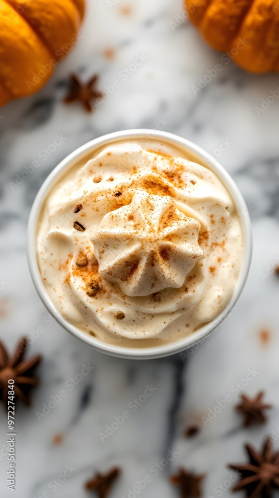 whipped cream in a small cup with cinnamon