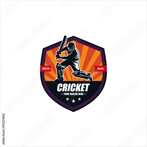 Cricket logo design vector template. suitable for sport game and club