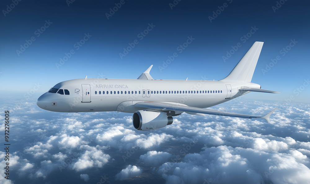 Airplane flying above the clouds. Airplane flying above the clouds.
