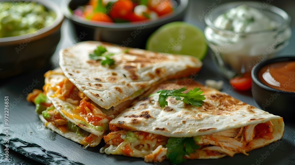 Chicken Quesadilla with Guacamole Chicken Quesadilla with Guacamole
