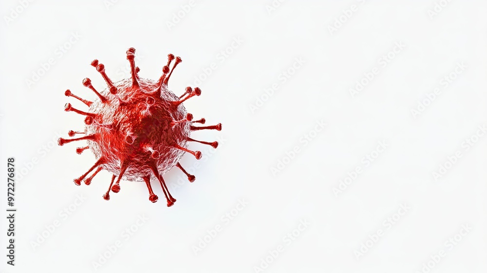 Virus illustration on a white background with ample copy space, no people. Virus illustration on a white background with ample copy space, no people.