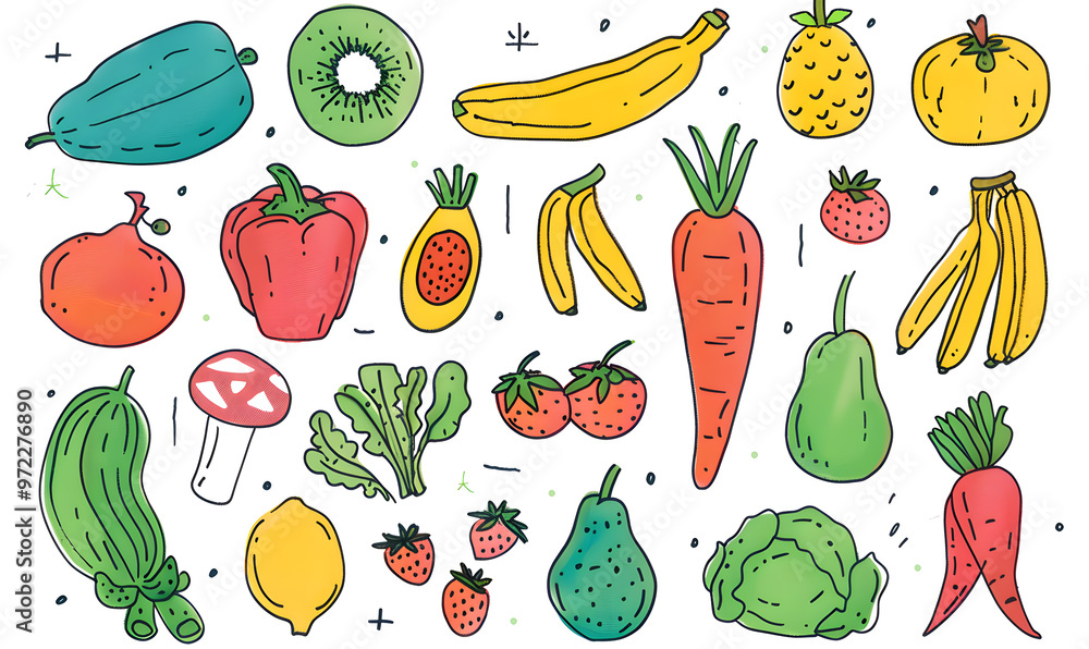 vegetable and fruits photo or illustrator on white background vegetable and fruits photo or illustrator on white background