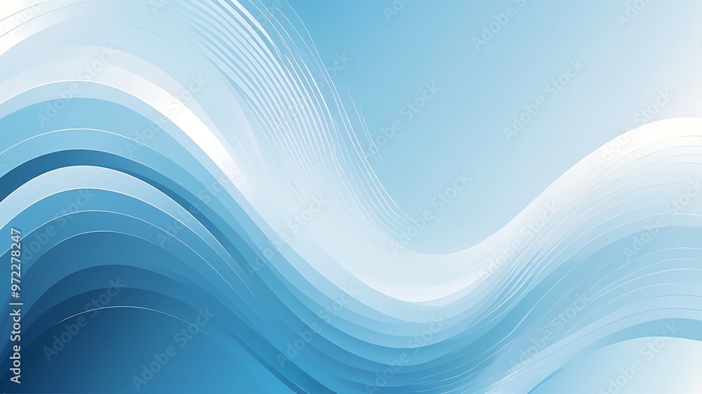Digital abstract art with smooth, flowing wave-like patterns in blue and white. Gradient design from dark to light blue, creating depth, movement, and a serene, calming composition. Digital abstract art with smooth, flowing wave-like patterns in blue and white. Gradient design from dark to light blue, creating depth, movement, and a serene, calming composition.
